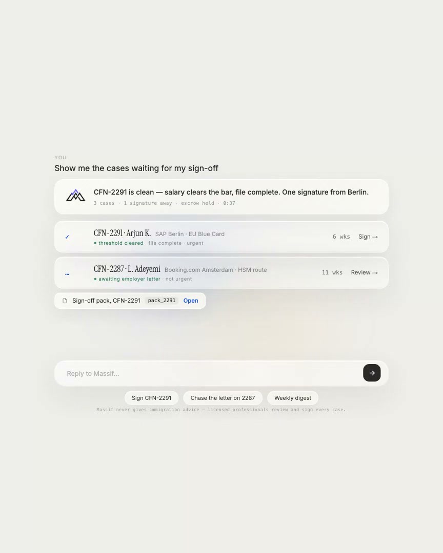 Massif relocation interface